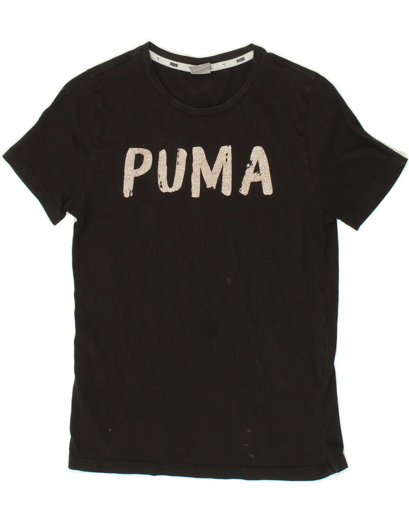 PUMA Boys Graphic T-Shirt Top 15-16 Years Black Cotton | Vintage Puma | Thrift | Second-Hand Puma | Used Clothing | Messina Hembry 