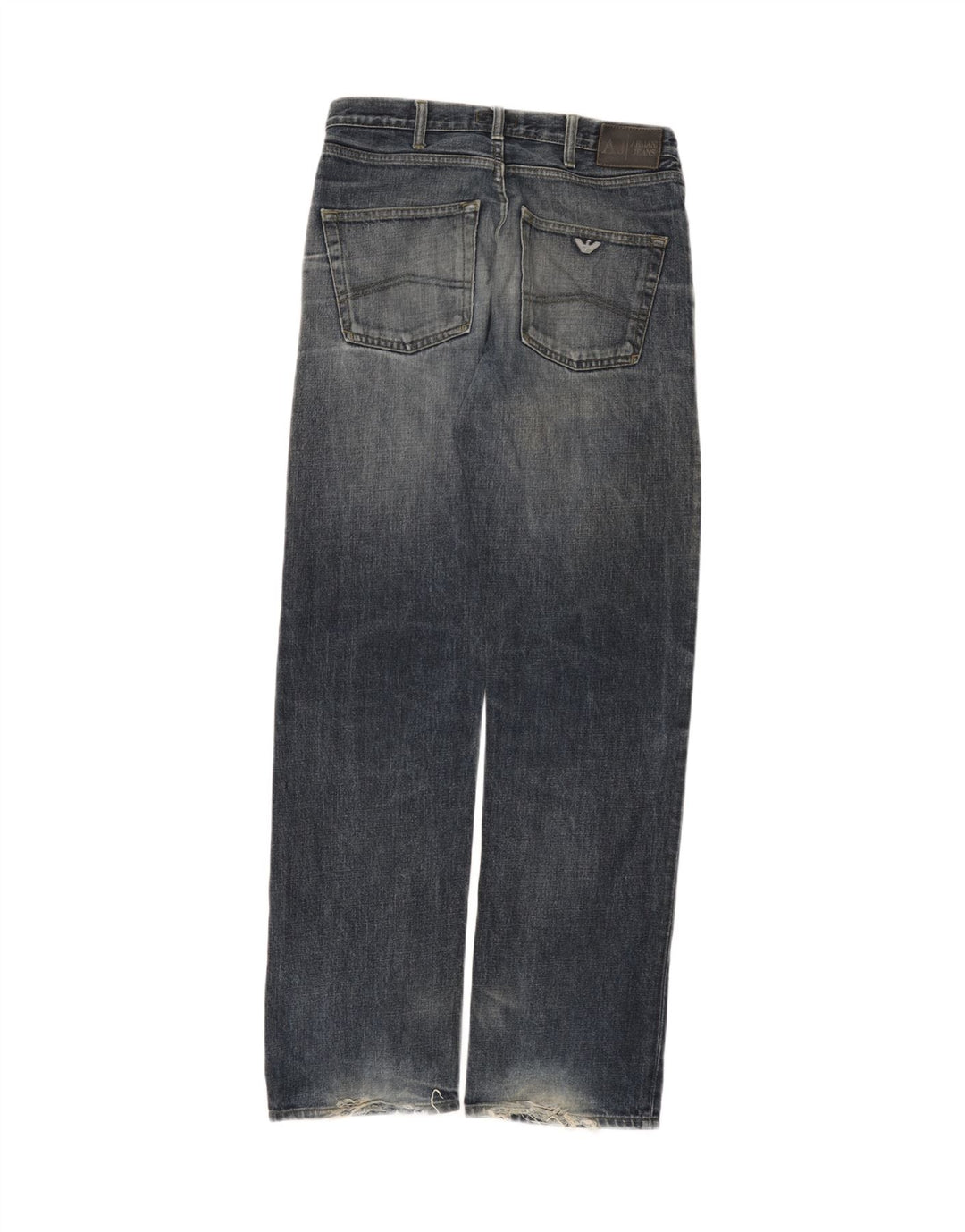 Armani Mens Straight Jeans W30 L33 Blue Cotton
