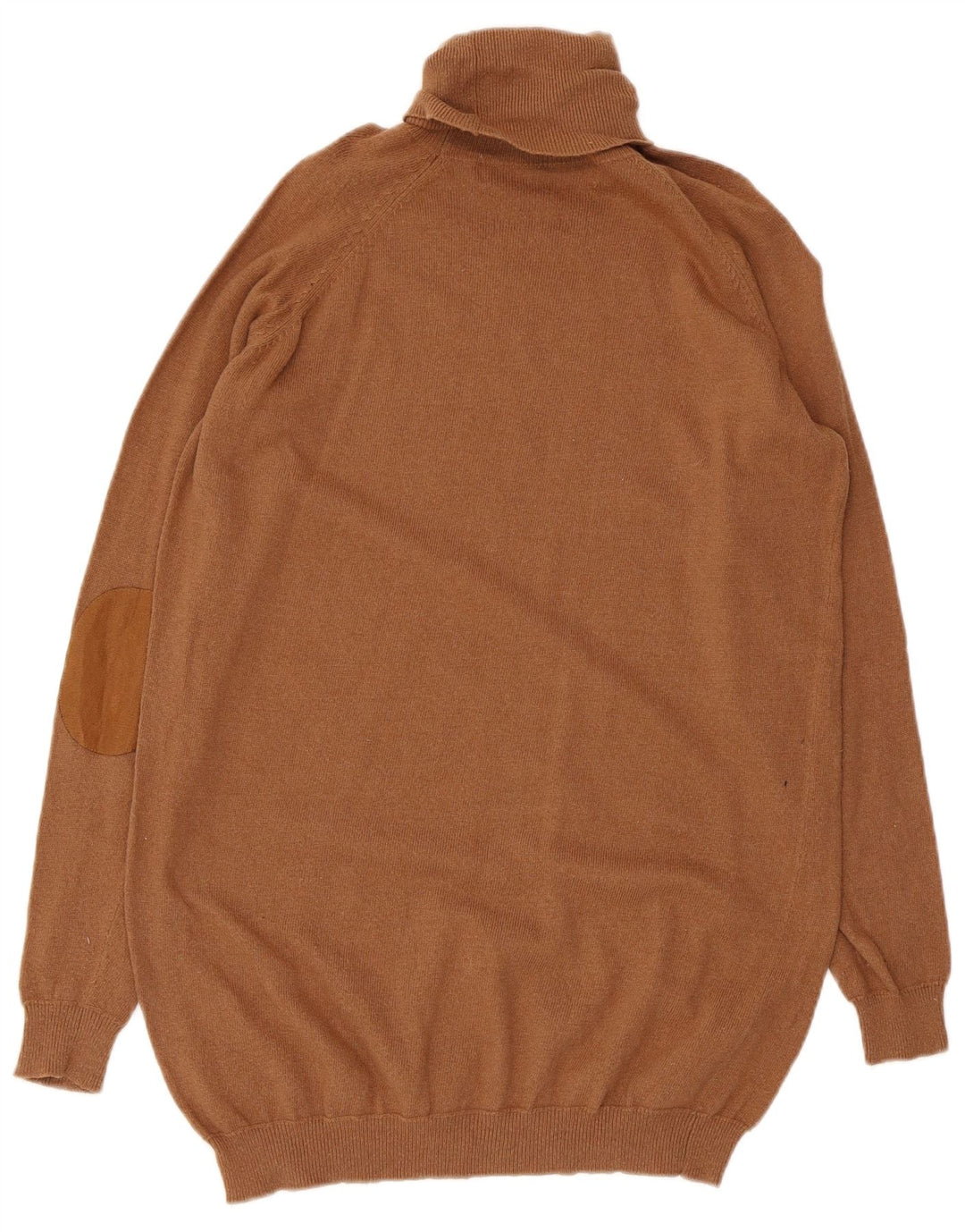 Zara Womens Roll Neck Jumper Sweater UK 12 Medium Brown Cotton