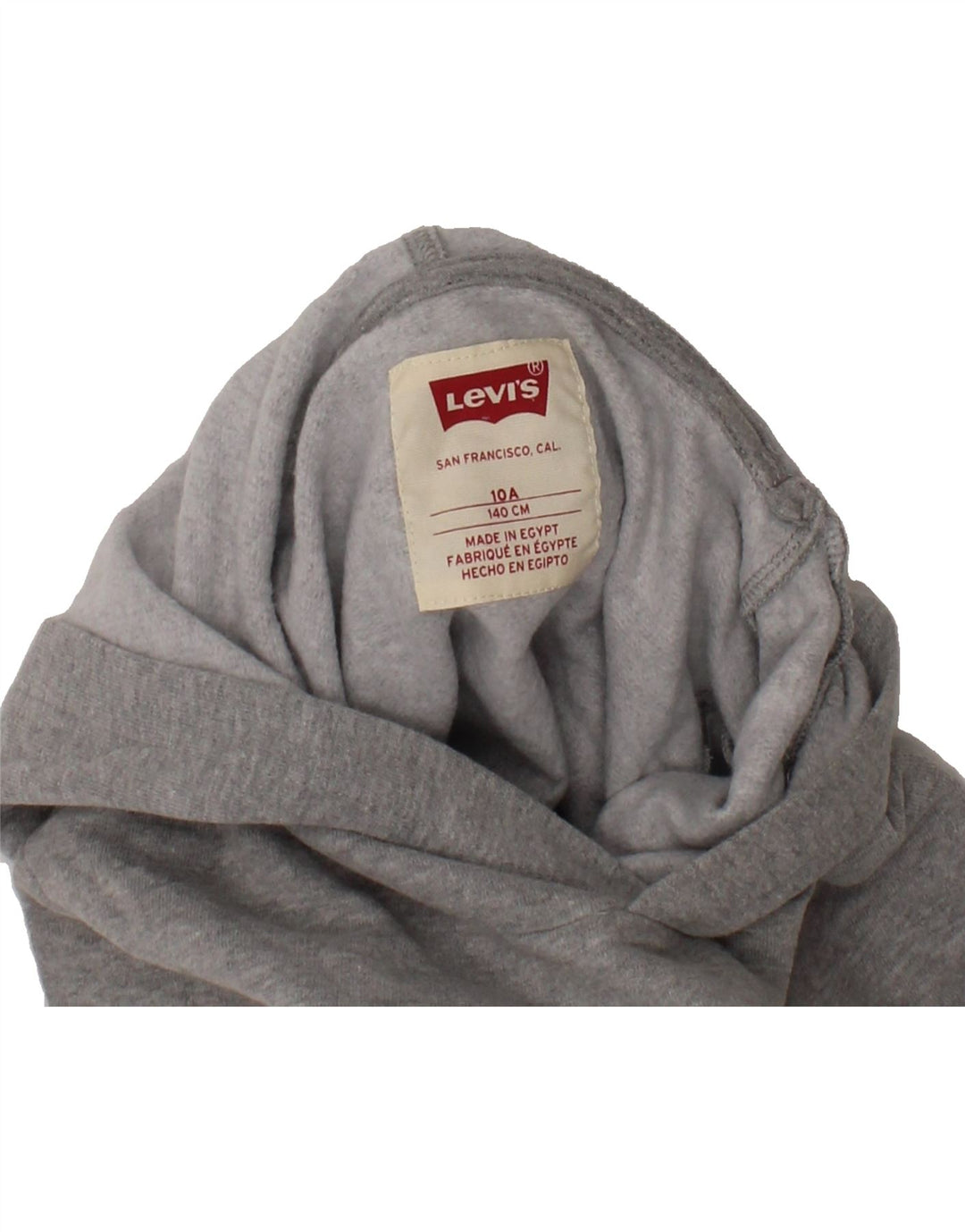 LEVI'S Boys Graphic Hoodie Jumper 9-10 Years Grey Cotton Vintage Levi's and Second-Hand Levi's from Messina Hembry 