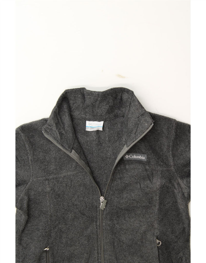 COLUMBIA Boys Fleece Jacket 7-8 Years Small Grey Polyester Vintage Columbia and Second-Hand Columbia from Messina Hembry 