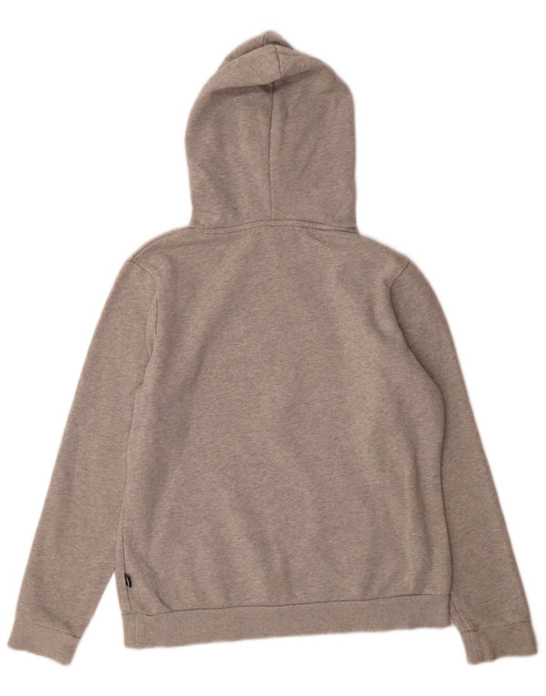 Puma Womens Graphic Hoodie Jumper UK 14 Medium Grey Cotton