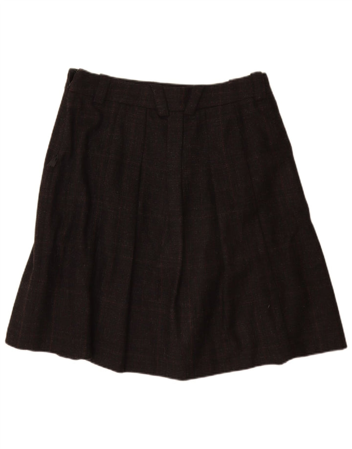 Henry Cottons Womens Pleated Skirt IT 44 Medium W30 Black Flecked Wool