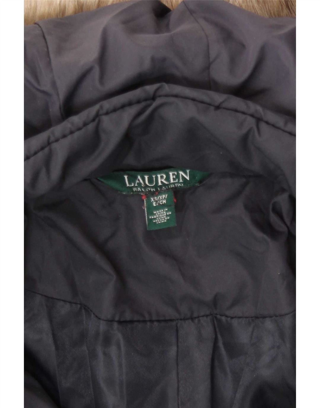 Ralph Lauren Womens Hooded Padded Jacket UK 6 XS Navy Blue Polyester