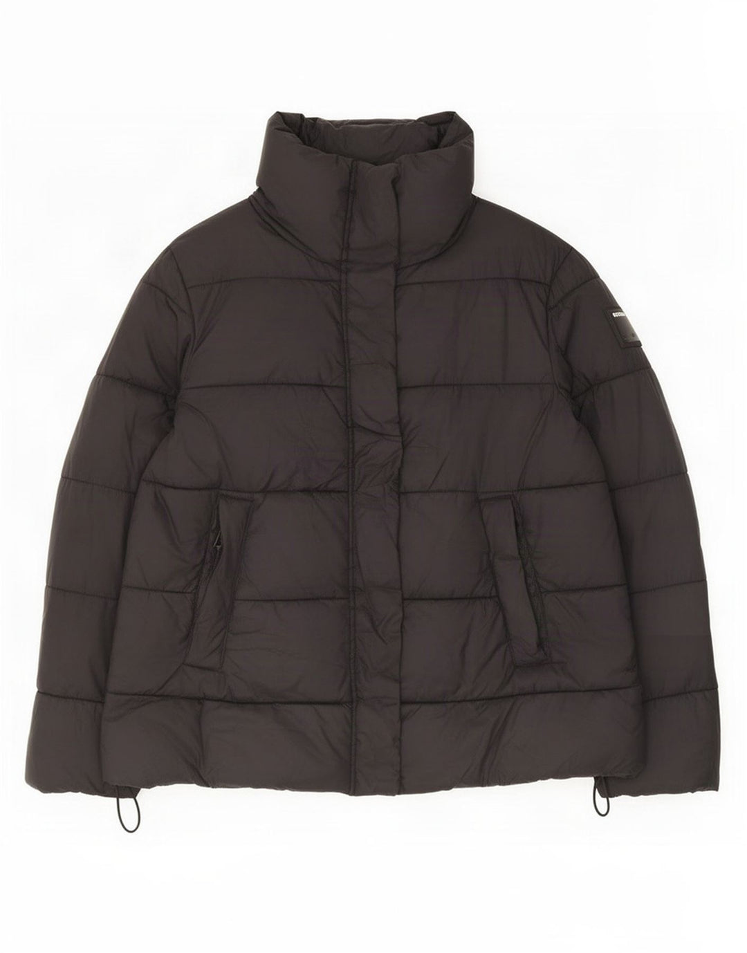 Replay Womens Graphic Padded Jacket UK 14 Medium Black Polyamide