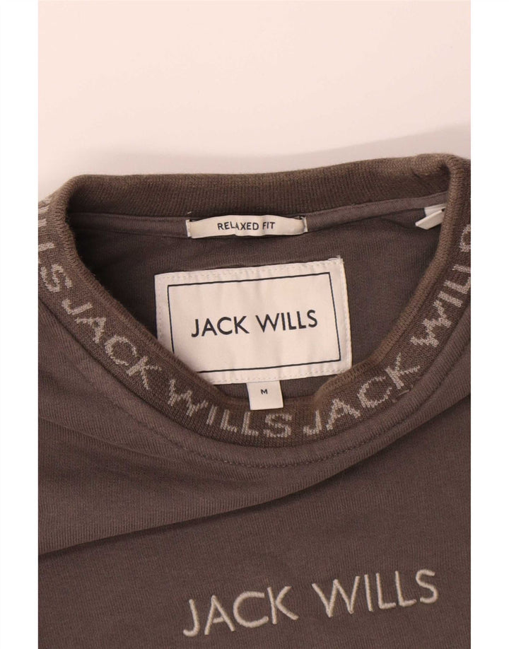 Jack Wills Mens Graphic Relaxed Fit Sweatshirt Jumper Medium Grey Cotton