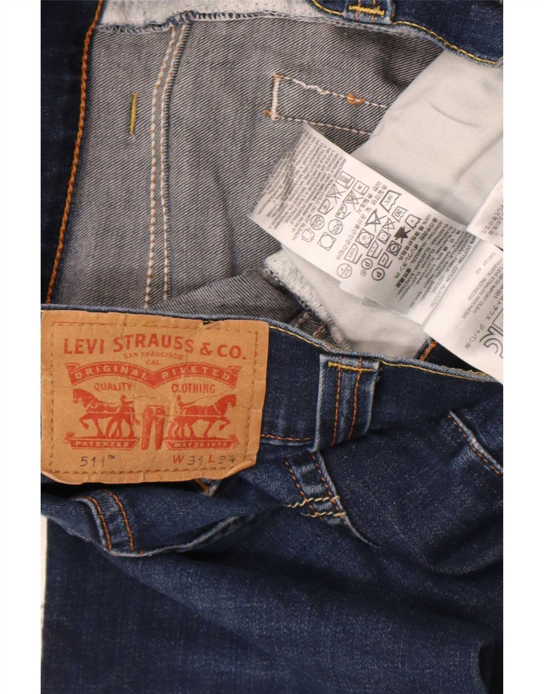 Levi's Womens 511 Slim Jeans W31 L28 Navy Blue Cotton
