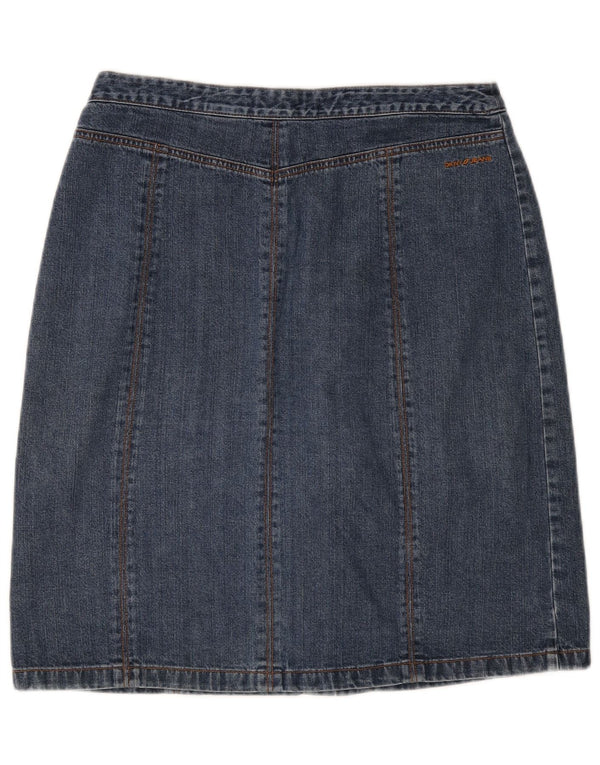 Dkny Womens High Waist Denim Skirt US 10 Large W30 Blue Cotton