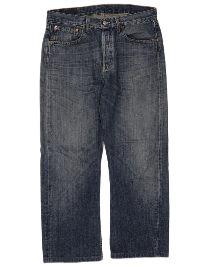LEVI'S Mens 501 Straight Jeans W32 L26 Blue Cotton