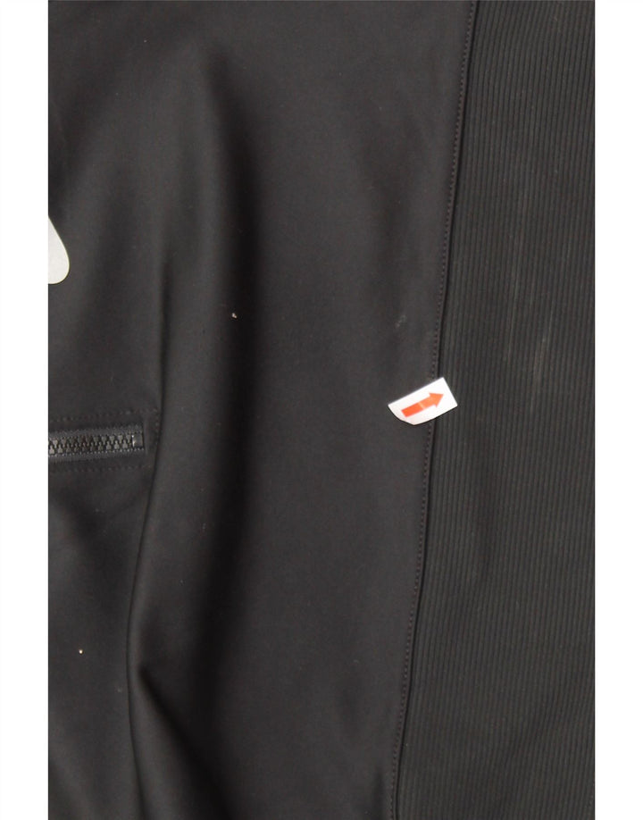 NIKE Womens Crop Zip Neck Sweatshirt Jumper UK 4 XS Black Polyester