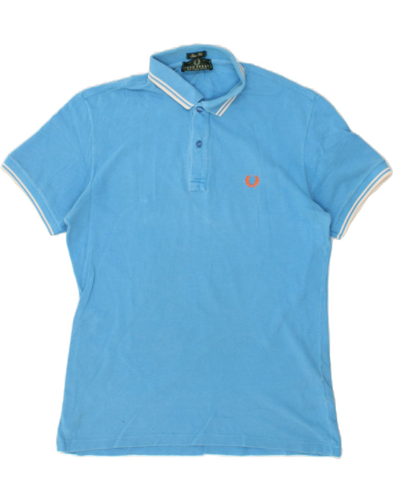 FRED PERRY Mens Slim Fit Polo Shirt Medium Blue Cotton | Vintage Fred Perry | Thrift | Second-Hand Fred Perry | Used Clothing | Messina Hembry 