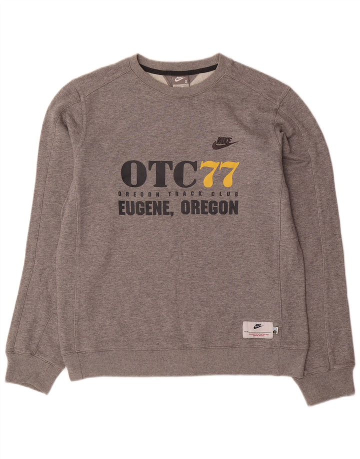 NIKE Mens Graphic Sweatshirt Jumper UK 36/38 Small Grey