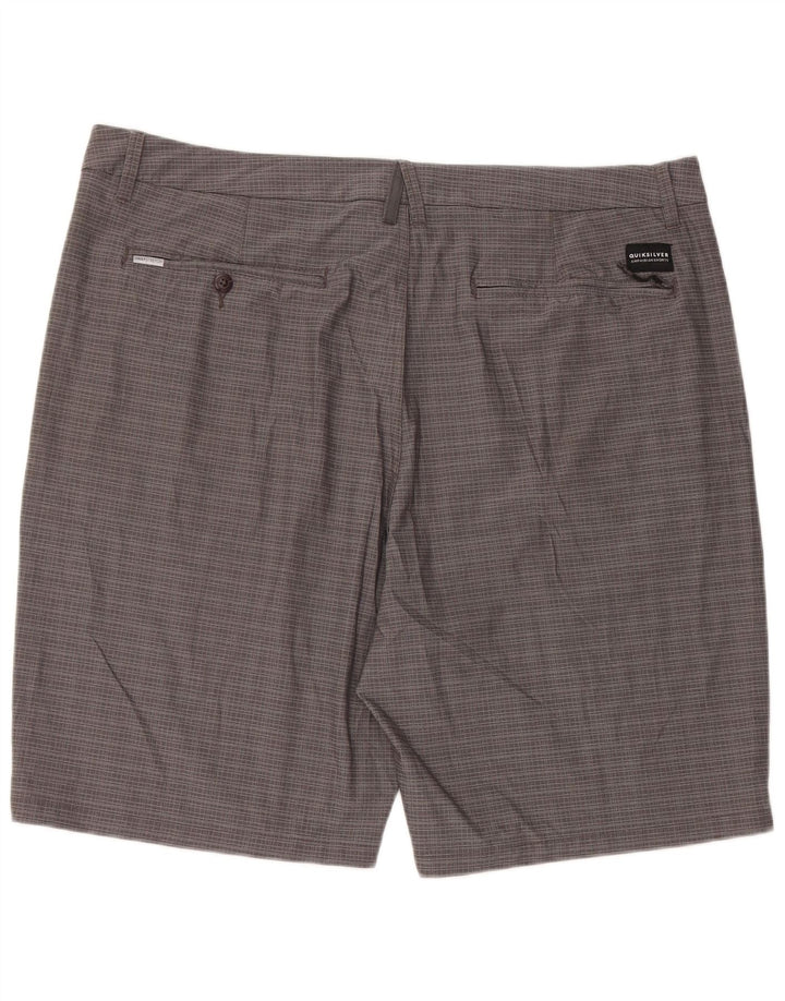 QUIKSILVER Mens Chino Shorts W40 XL Grey Check Polyamide
