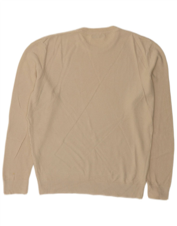 Zara Mens Crew Neck Jumper Sweater Medium Off White Cotton