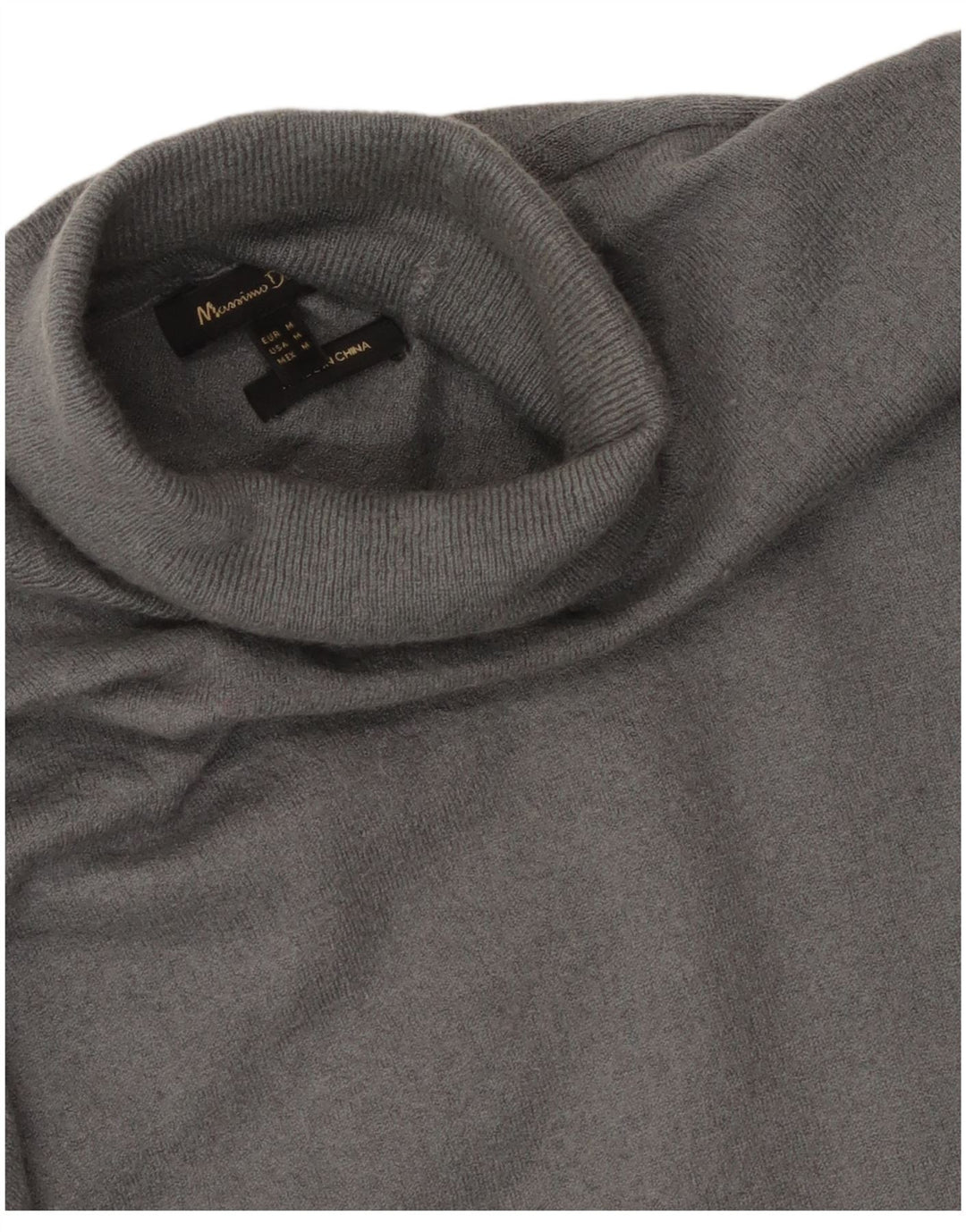 Massimo Dutti Womens Roll Neck Jumper Sweater UK 12 Medium Grey