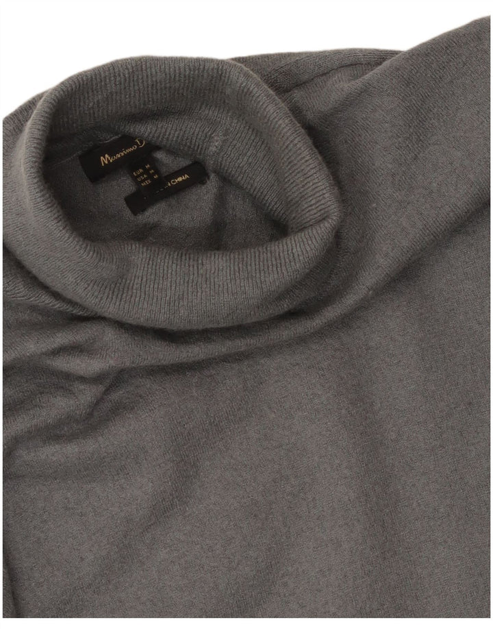 Massimo Dutti Womens Roll Neck Jumper Sweater UK 12 Medium Grey