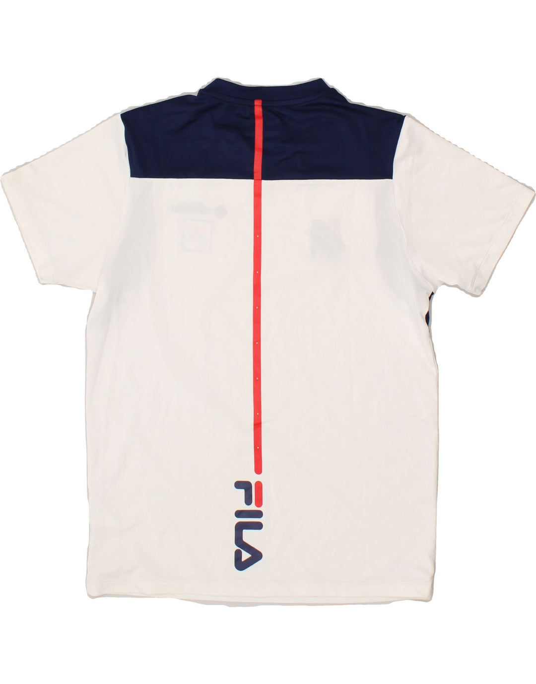 FILA Boys Graphic T-Shirt Top 11-12 Years White Colourblock Polyester | Vintage Fila | Thrift | Second-Hand Fila | Used Clothing | Messina Hembry 