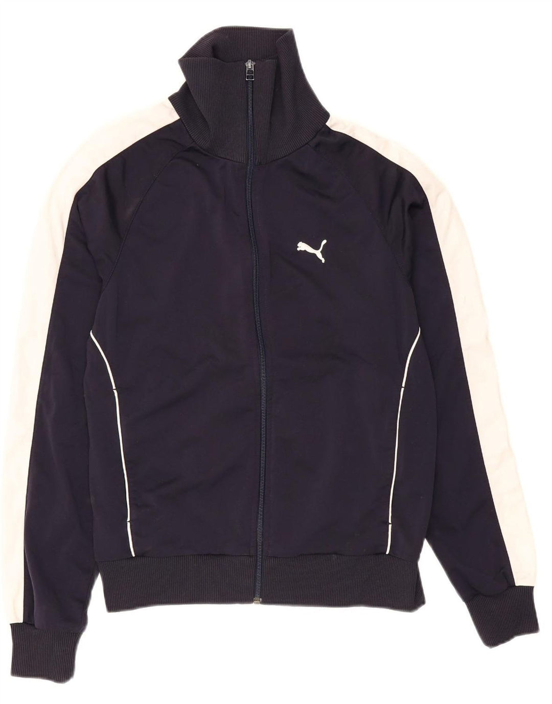 PUMA Mens Tracksuit Top Jacket Medium Navy Blue Colourblock Polyester