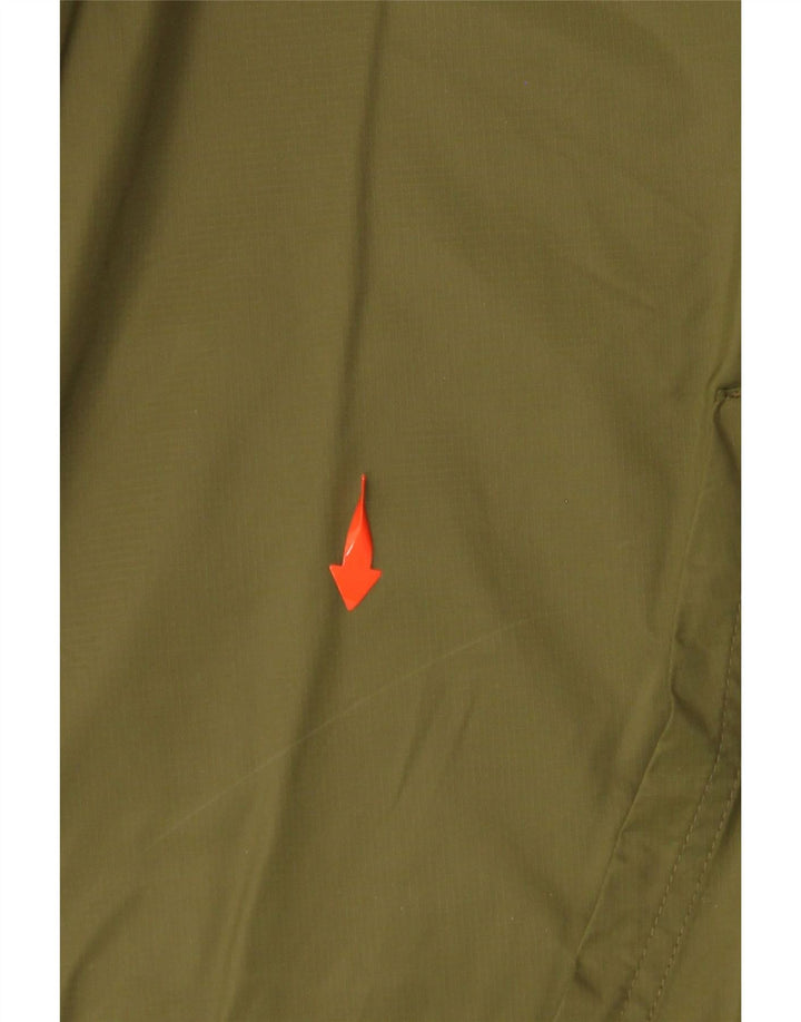 NIKE Mens Hooded Rain Jacket UK 42 XL Khaki Nylon