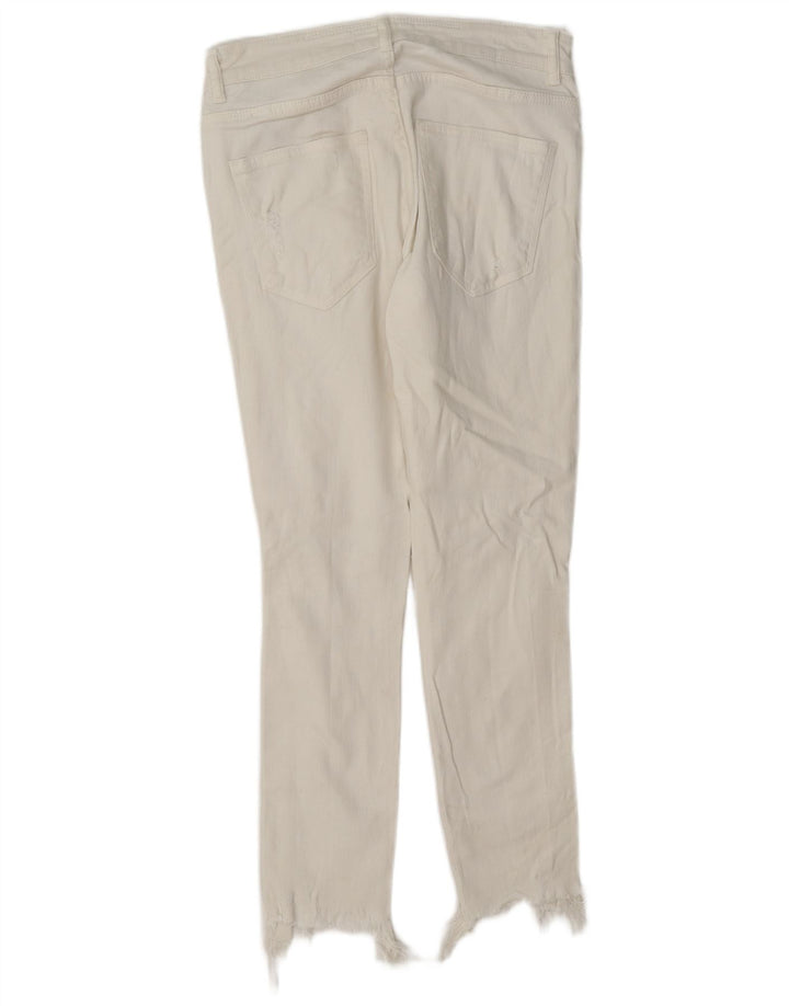 Zara Mens Distressed Slim Jeans EU 38 Small W30 L27 White Cotton