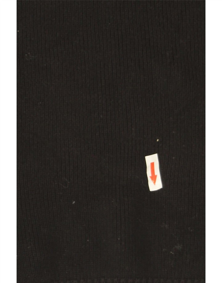 Zara Mens Crew Neck Jumper Sweater Medium Black Cotton