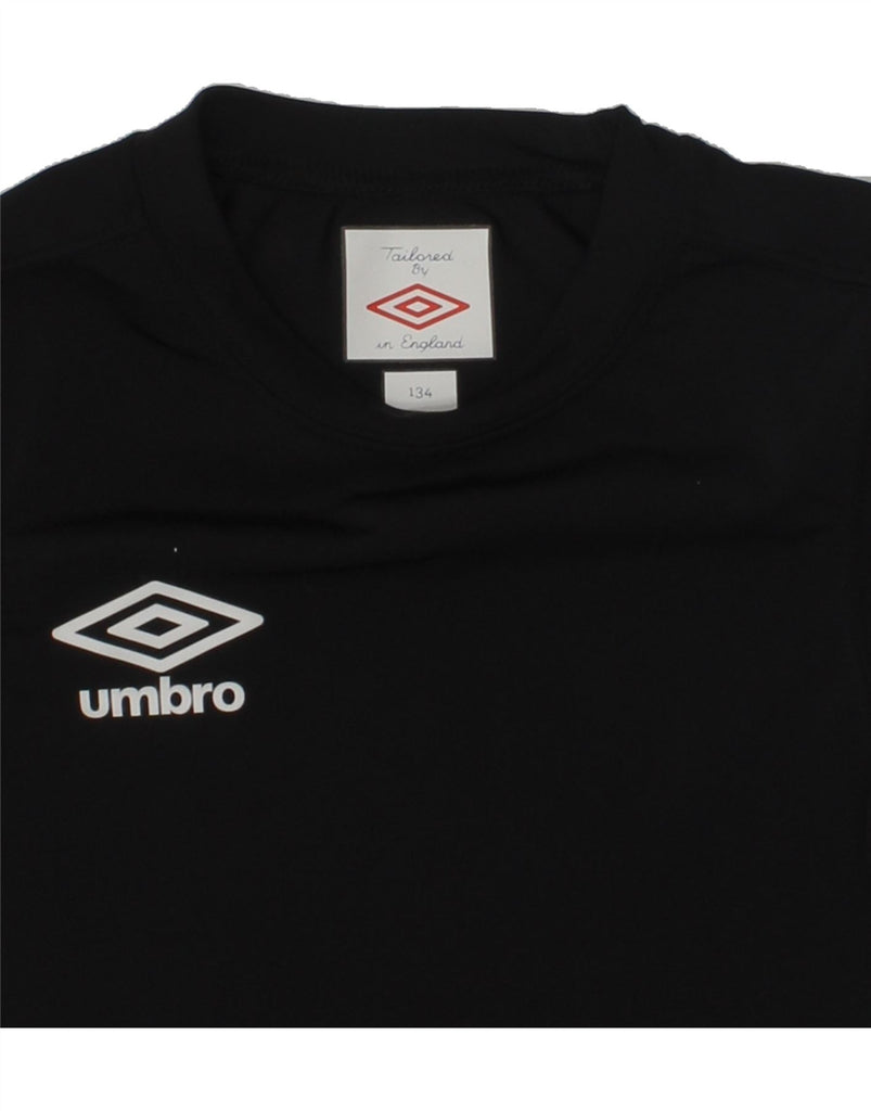 UMBRO Girls T-Shirt Top 9-10 Years Black Nylon | Vintage Umbro | Thrift | Second-Hand Umbro | Used Clothing | Messina Hembry 