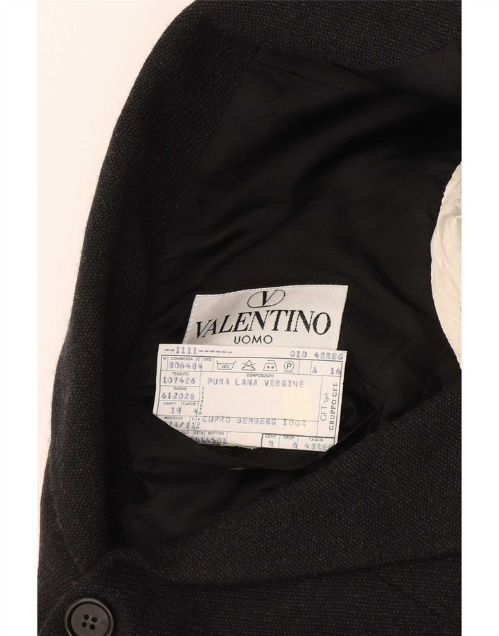 Valentino Mens 3 Button Blazer Jacket IT 48 Medium Black Virgin Wool