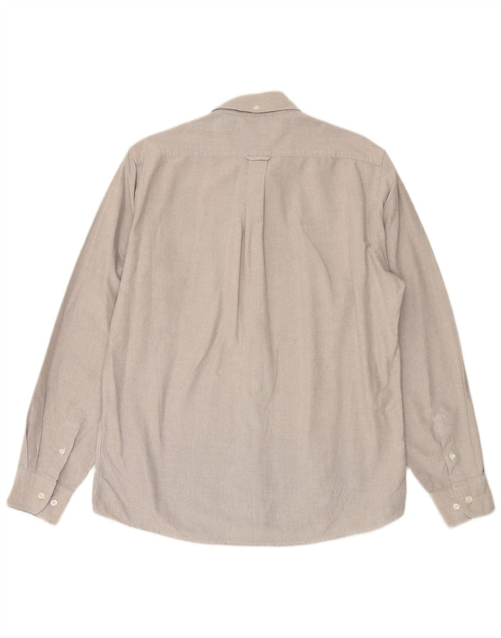 CONTE OF FLORENCE Mens Shirt Large Grey Cotton