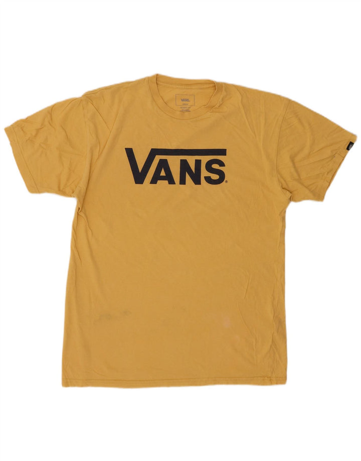 VANS Mens Classic Fit Graphic T-Shirt Top Medium Yellow Cotton