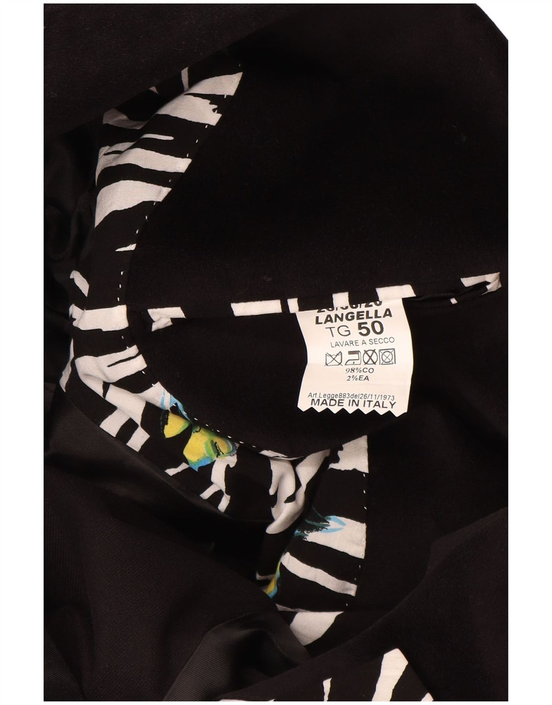 VINTAGE Mens 2 Button Blazer Jacket IT 50 Large Black Cotton