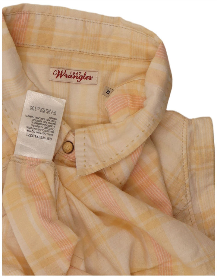 Wrangler Womens Sleeveless Shirt UK 12 Medium Yellow Check