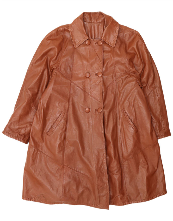Vintage Womens Double Breasted Oversized Coat IT 46 Large Brown