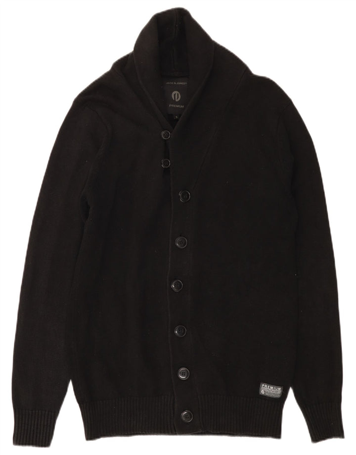 Jack & Jones Mens Cardigan Sweater Small Black