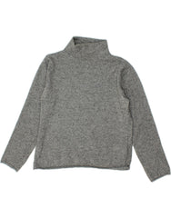 BENETTON Womens Turtle Neck Jumper Sweater UK 14 Medium Grey Polyamide