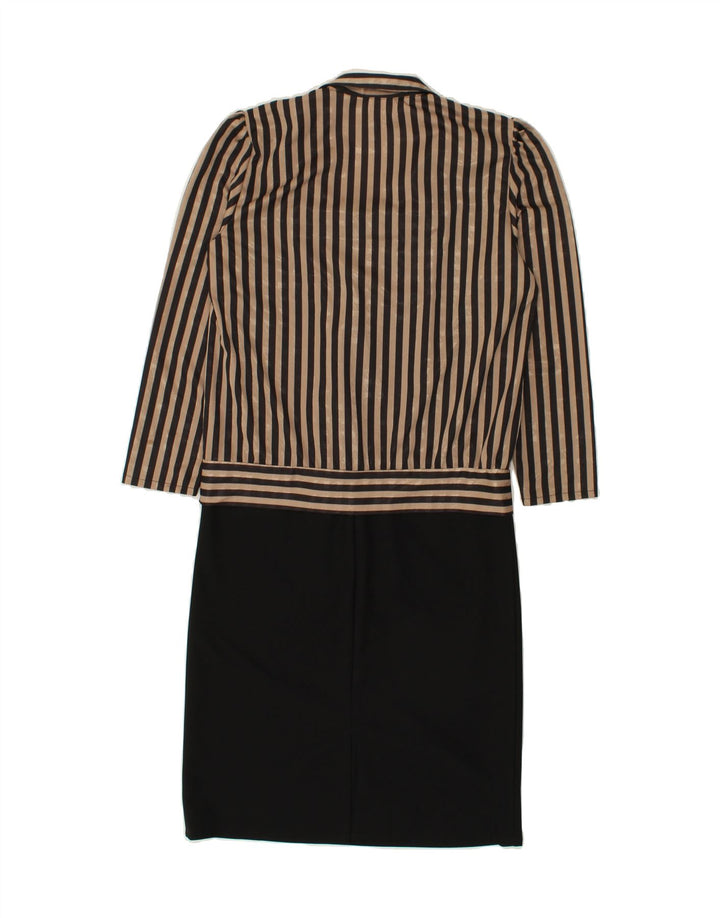 ST. BERNARD Womens Long Sleeve Shift Dress UK 12 Medium Black Striped Vintage St. Bernard and Second-Hand St. Bernard from Messina Hembry 