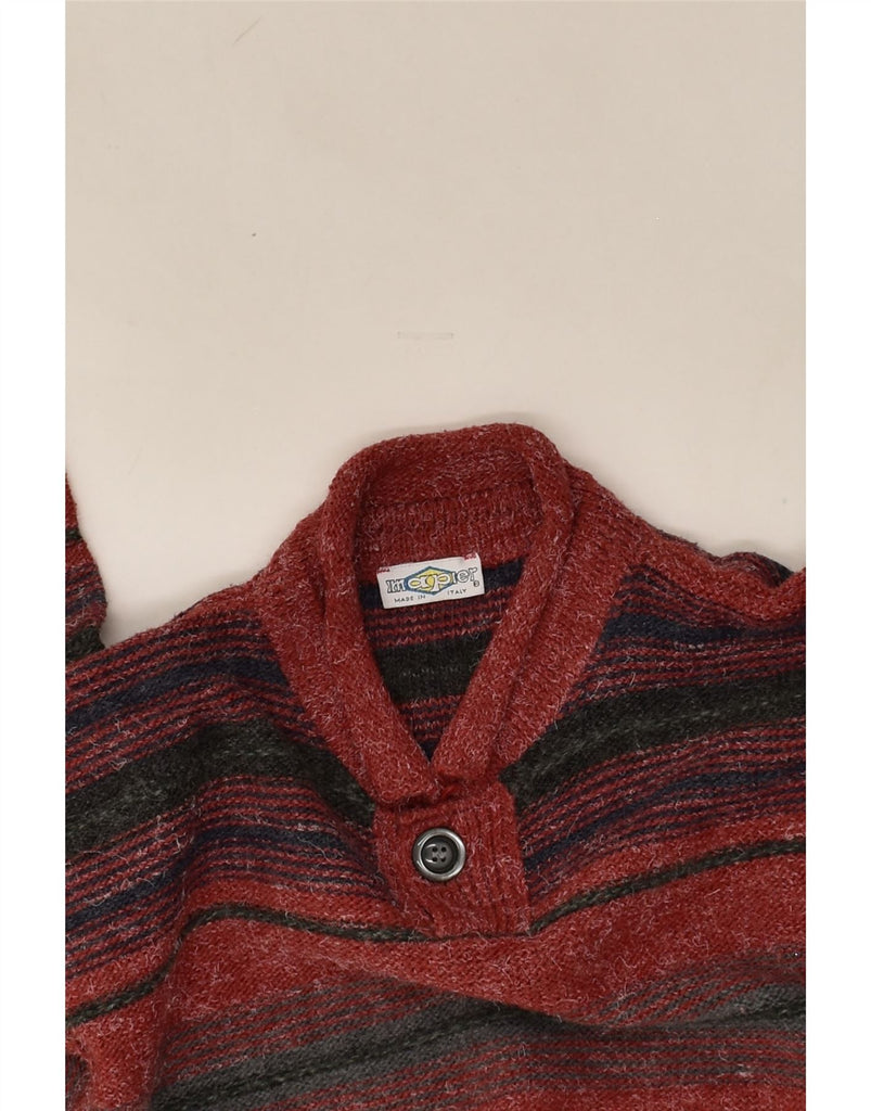 MAPIER Mens Polo Neck Jumper Sweater Large Red Striped | Vintage Mapier | Thrift | Second-Hand Mapier | Used Clothing | Messina Hembry 