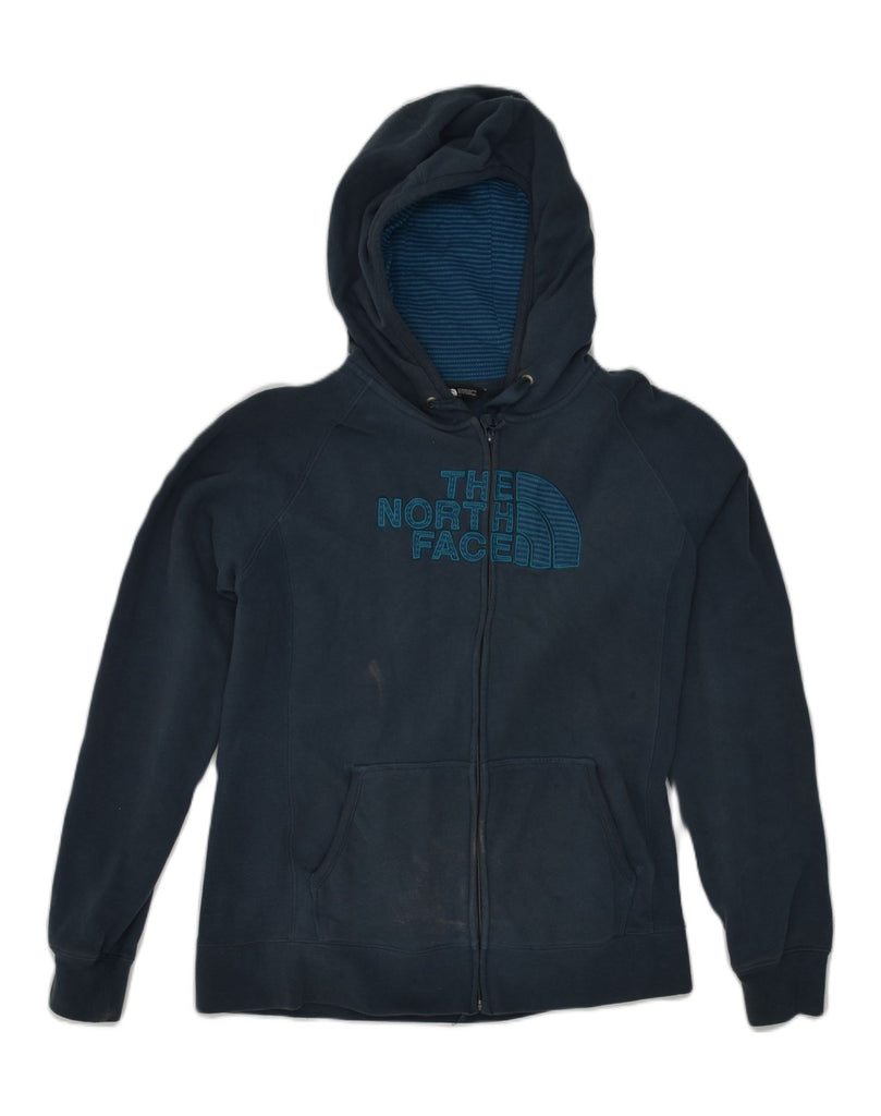 THE NORTH FACE Womens Graphic Zip Hoodie Sweater UK 14 Large Navy Blue | Vintage The North Face | Thrift | Second-Hand The North Face | Used Clothing | Messina Hembry 