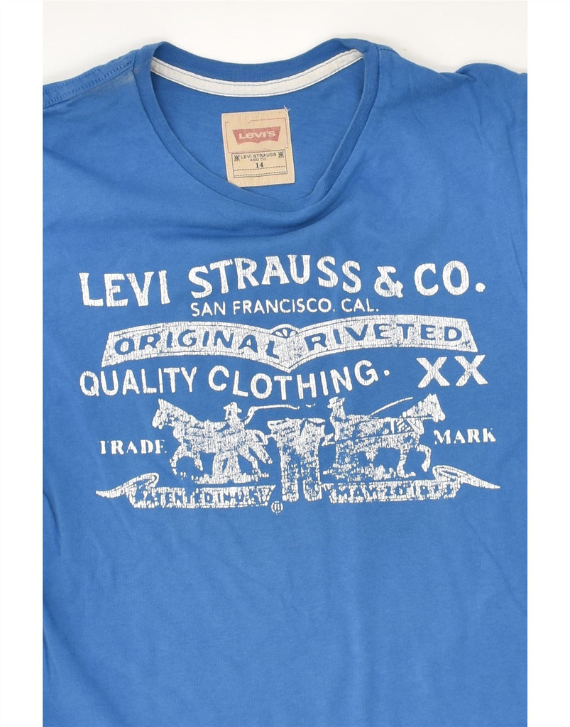 LEVI'S Boys Graphic T-Shirt Top 13-14 Years Blue | Vintage Levi's | Thrift | Second-Hand Levi's | Used Clothing | Messina Hembry 