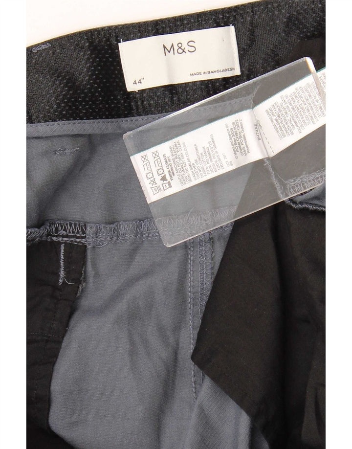 Marks & Spencer Mens Cargo Shorts W44 2XL Navy Blue Cotton