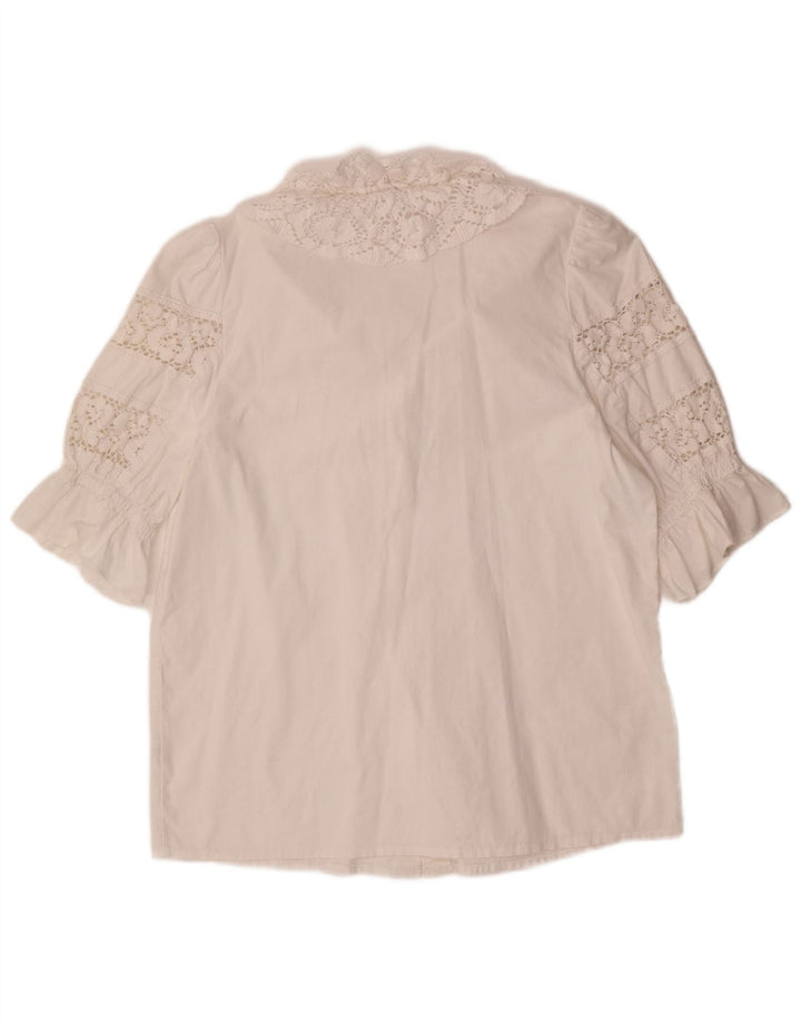 ALPHORN Womens Shirt Blouse IT 40 Medium White