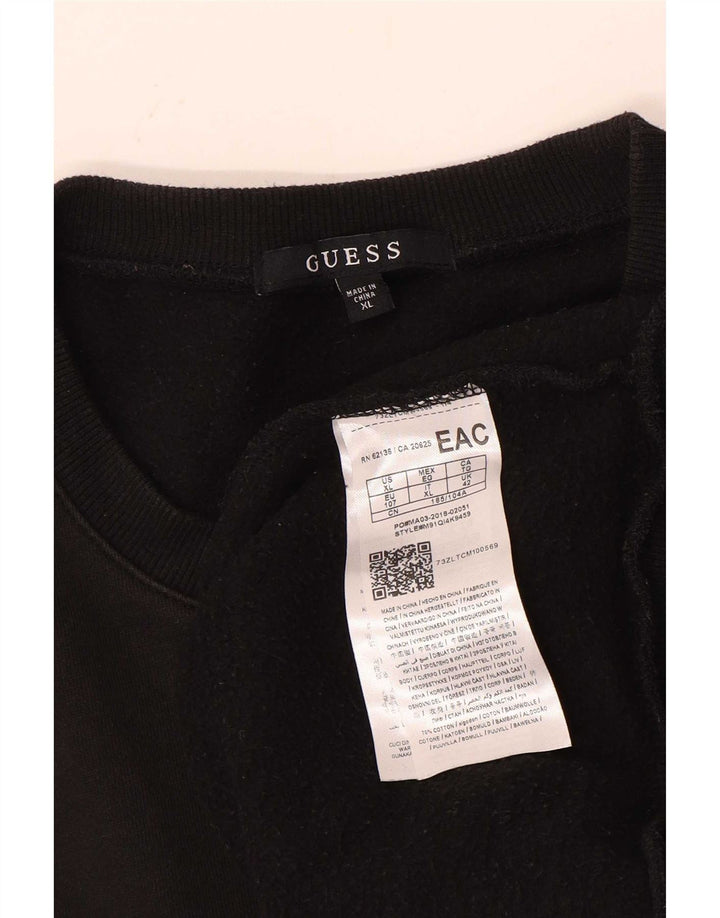 Guess Mens Graphic Sweatshirt Jumper UK 42 Large Black Cotton