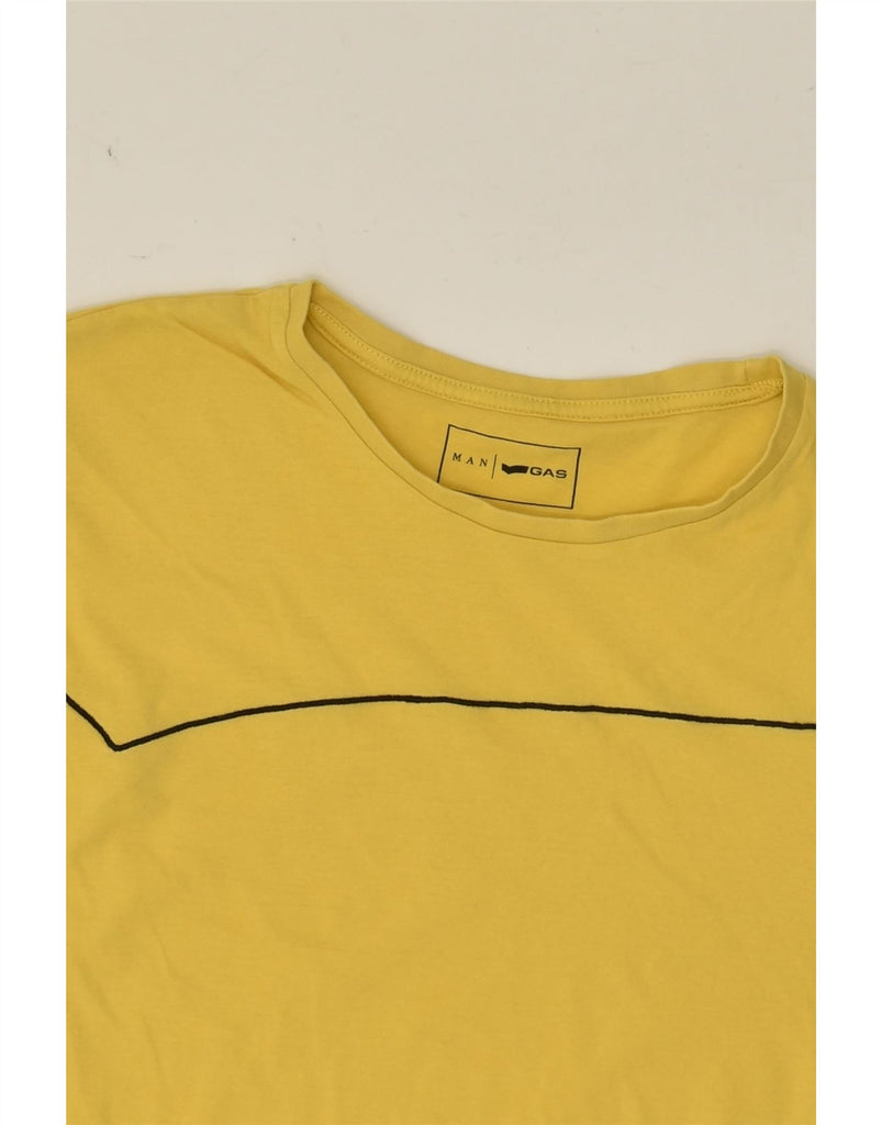 GAS Mens Graphic T-Shirt Top Small Yellow | Vintage Gas | Thrift | Second-Hand Gas | Used Clothing | Messina Hembry 