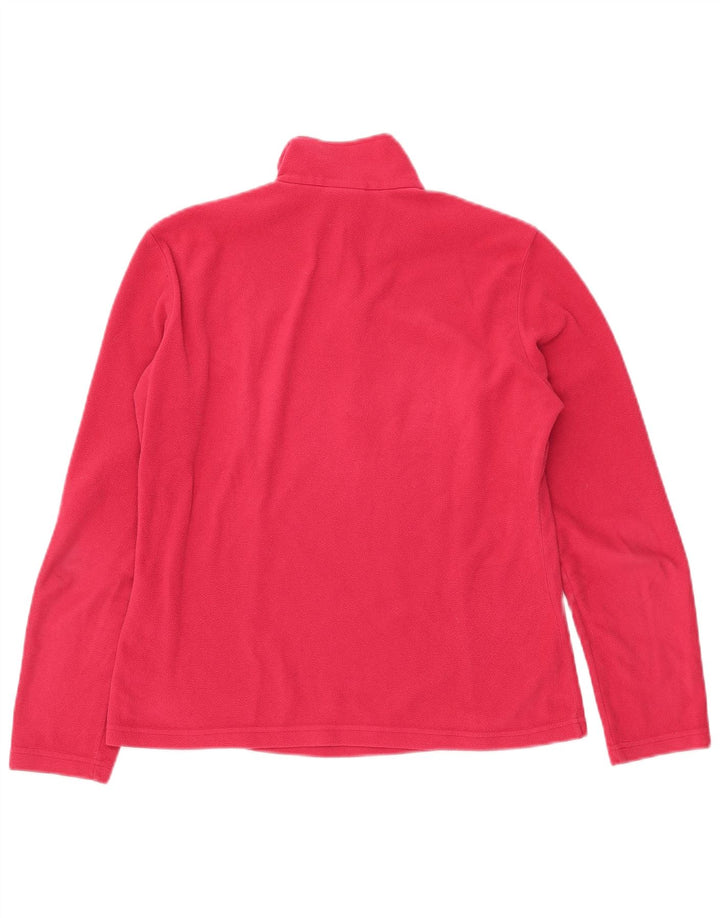 Jack Wolfskin Womens Zip Neck Fleece Jumper UK 12/14 Medium Pink Polyester
