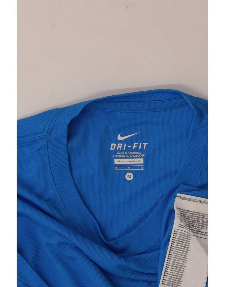 Nike Mens Dri Fit Graphic T-Shirt Top Medium Blue Polyester