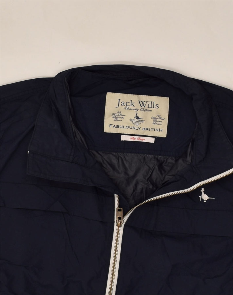 JACK WILLS Mens Bomber Jacket UK 40 Large Navy Blue Nylon | Vintage Jack Wills | Thrift | Second-Hand Jack Wills | Used Clothing | Messina Hembry 