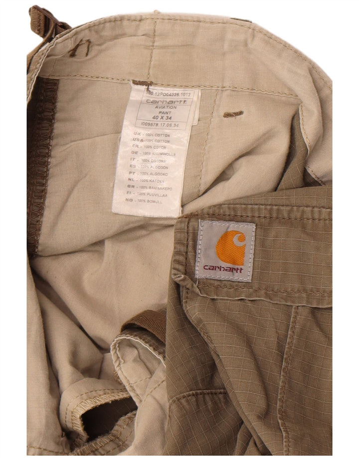 Carhartt Mens Cargo Trousers W40 L34 Khaki Cotton
