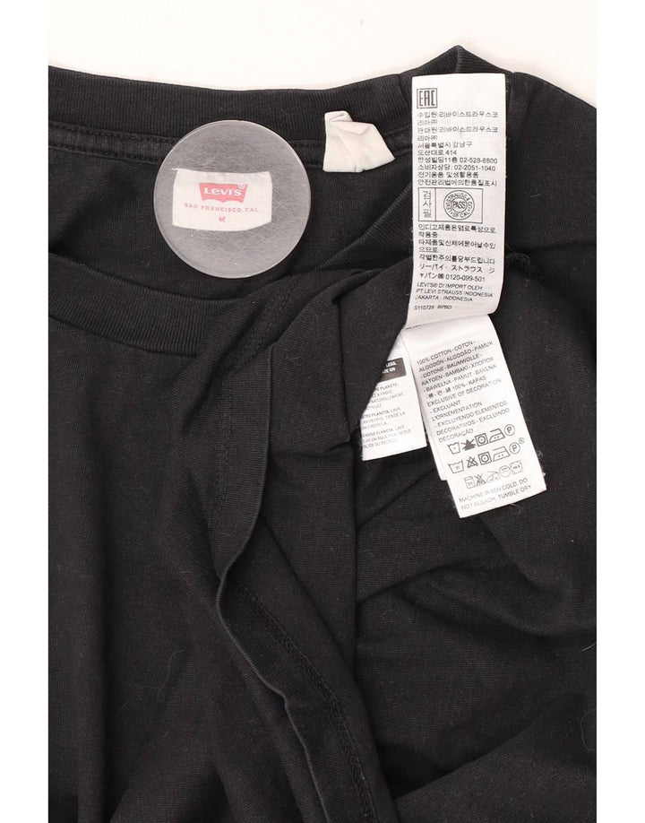 Levi's Womens T-Shirt Top UK 14 Medium Black Cotton