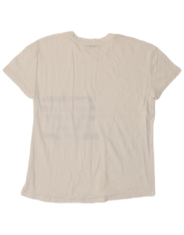 Zara Womens Graphic T-Shirt Top UK 10 Small White