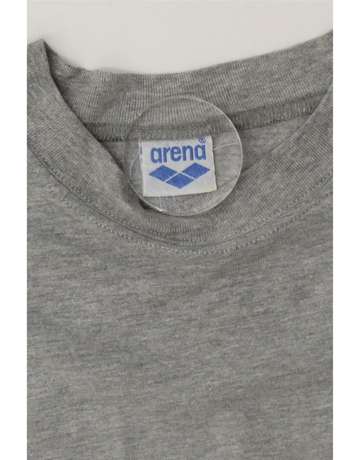 ARENA Mens Graphic T-Shirt Top Medium Grey Colourblock