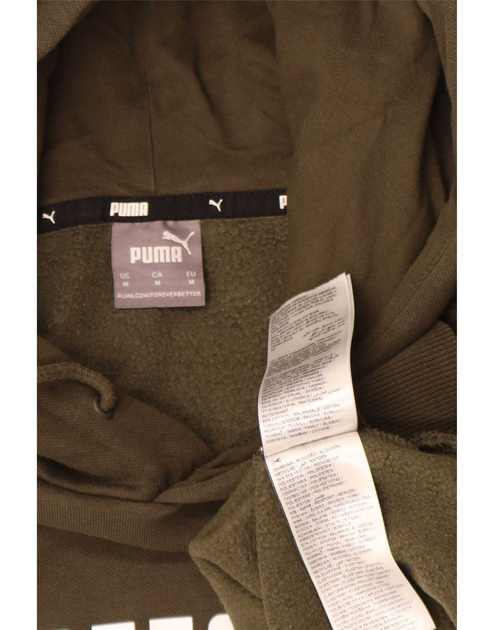 Puma Mens Graphic Hoodie Jumper Medium Khaki Cotton